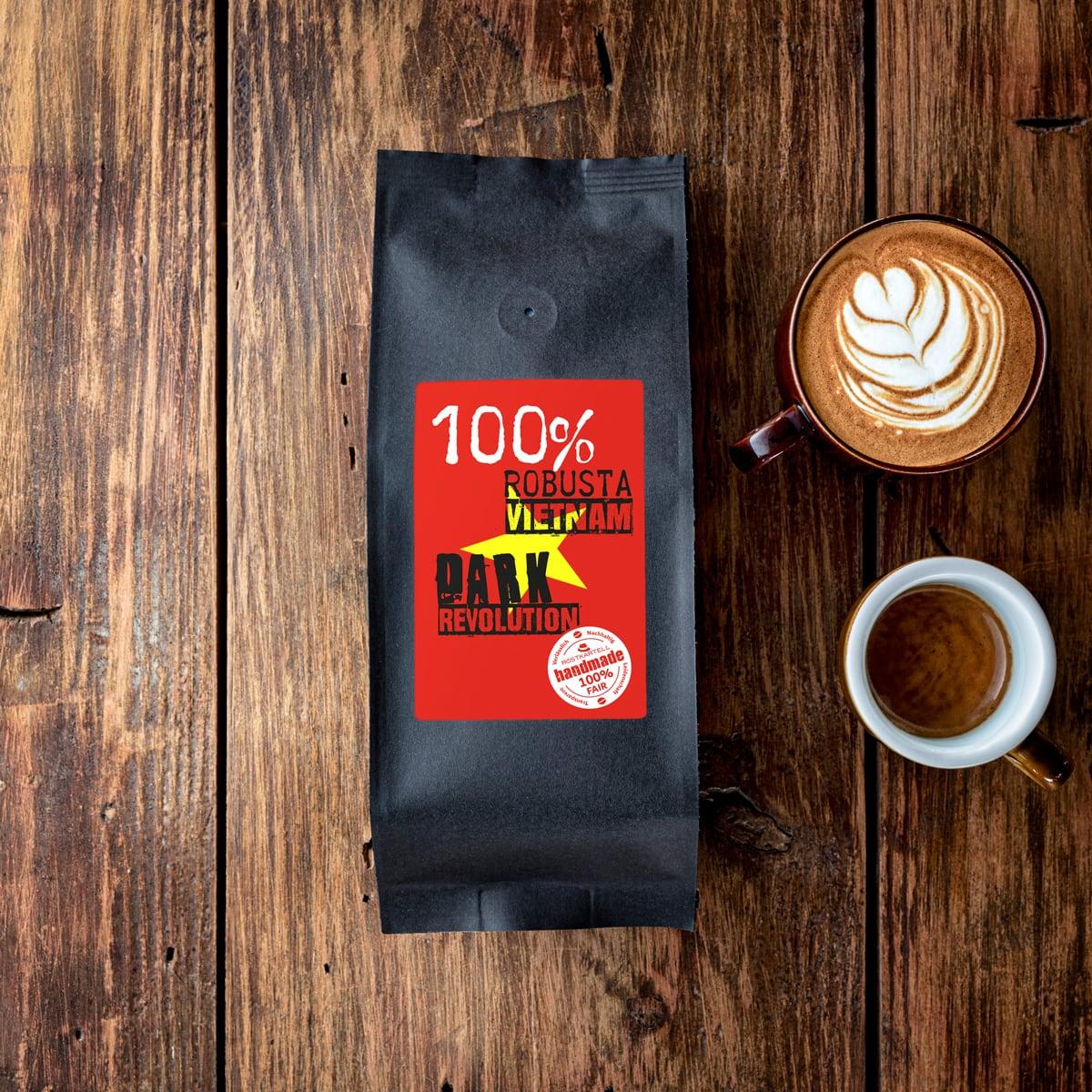Röstkaffee 100% Robusta aus Vietnam, schokoladiger Espresso