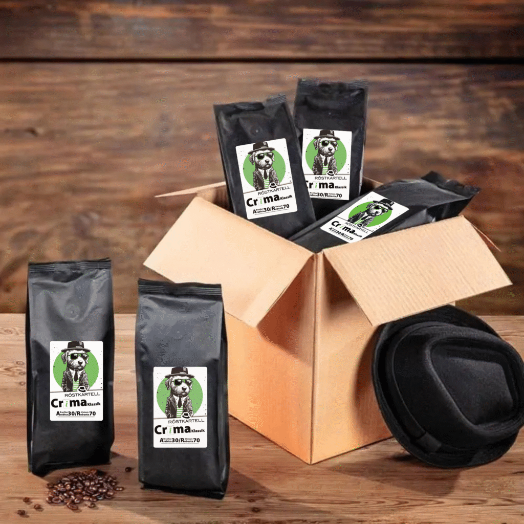 Sortenreiner Karton mit einer Sorte Kaffee aus dem Röstkartell-Sortiment